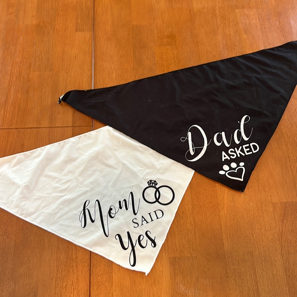 Engagement dog bandanas